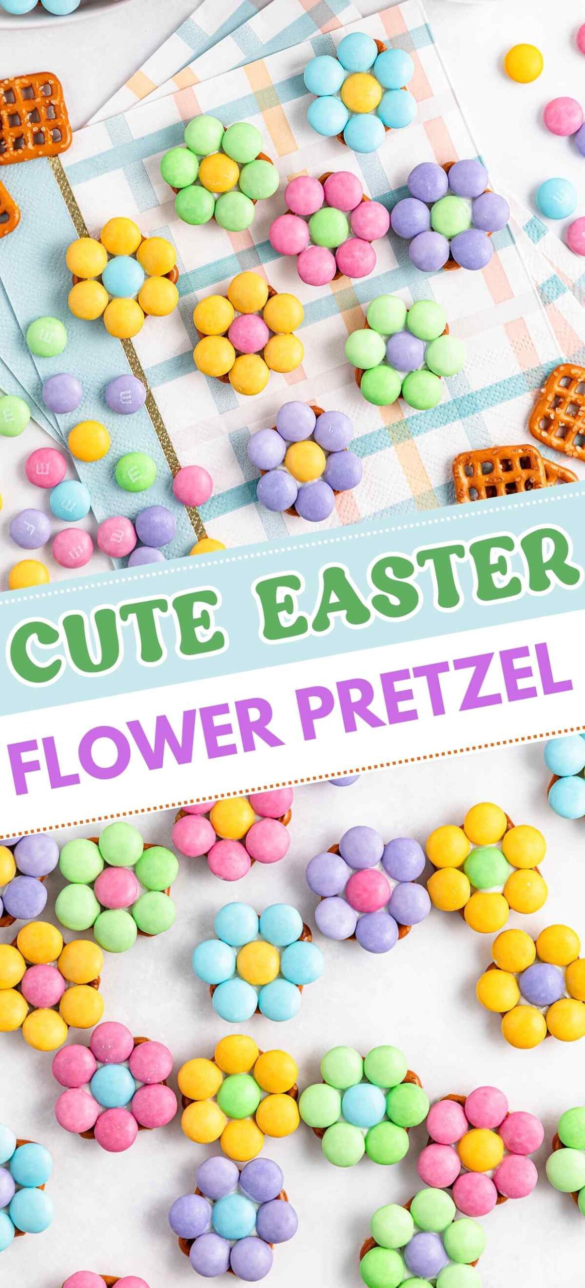 Cute Easter Flower Pretzels &ndash; Easy No Bake Spring Dessert for Kids & Parties
