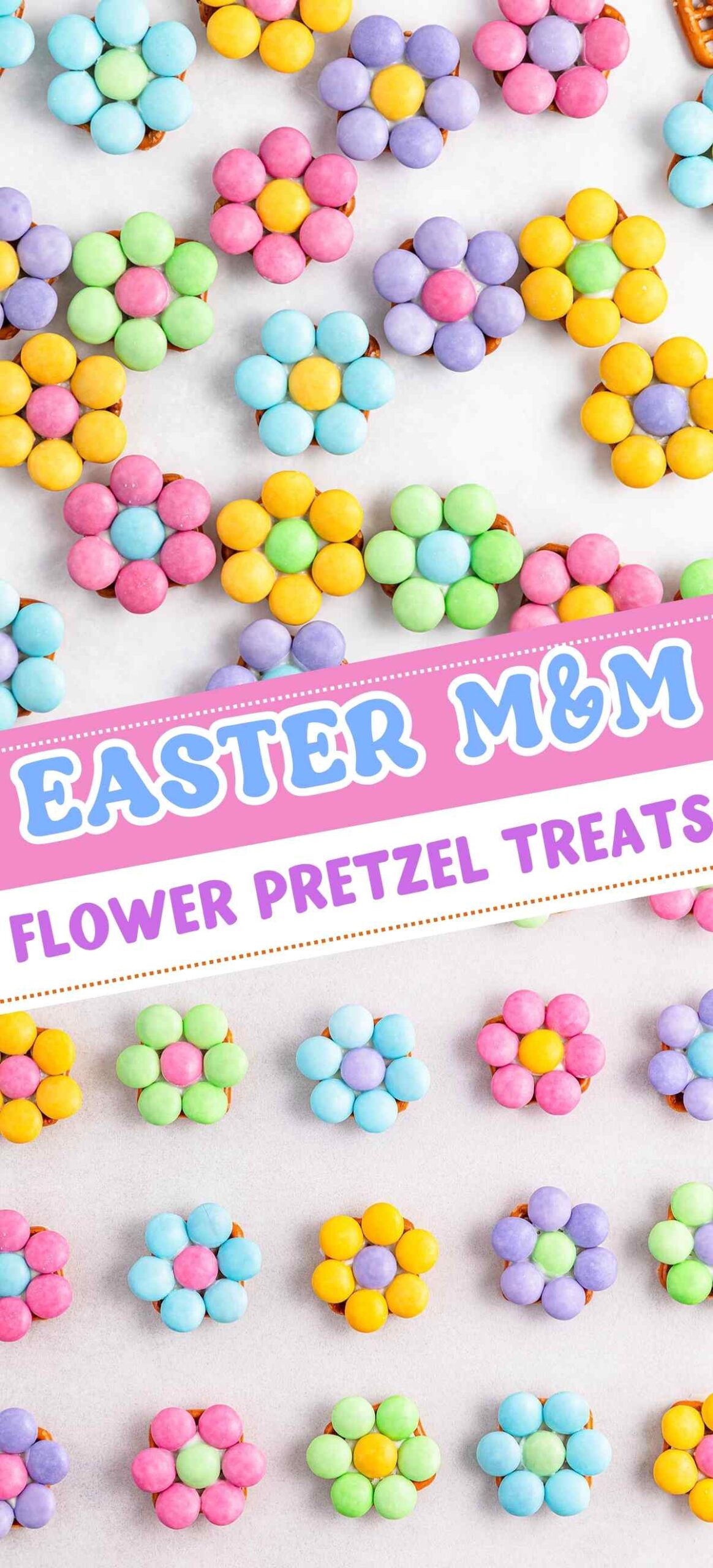 Easy Easter M&M Flower Pretzel Treats &ndash; Cute No-Bake Easter Candy for Kids