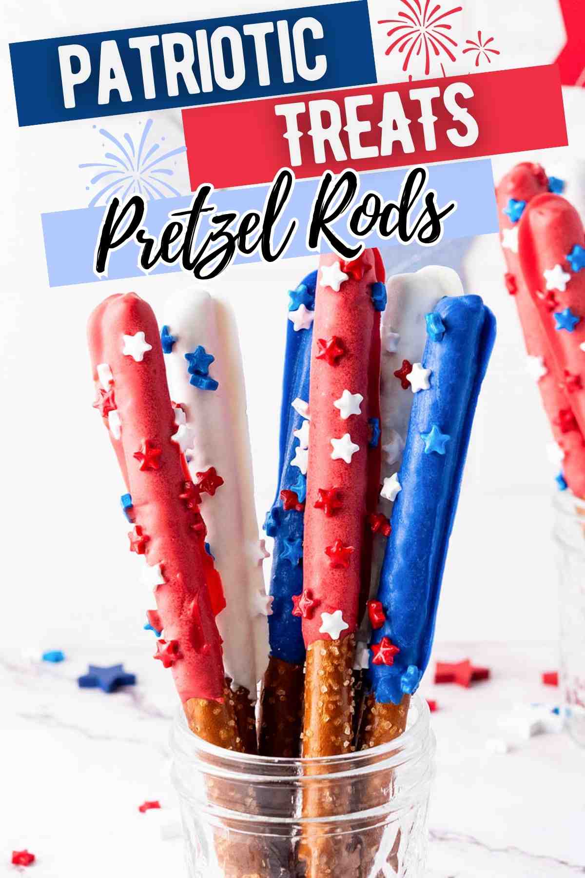 Patriotic Dipped Pretzel Rods - Easy Memorial Day Cookout Treats
