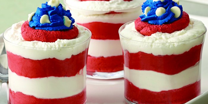 Image for Patriotic Red, White and Blue Mousse Parfait Recipe