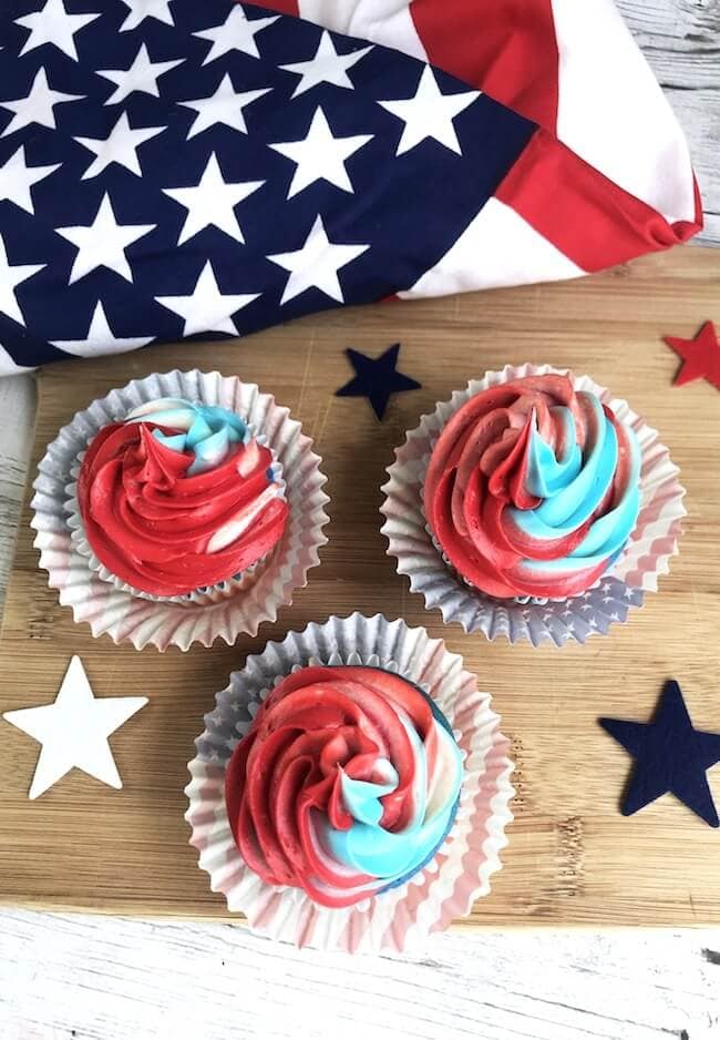 Image for Red White & Blue Swirl Cupcakes
