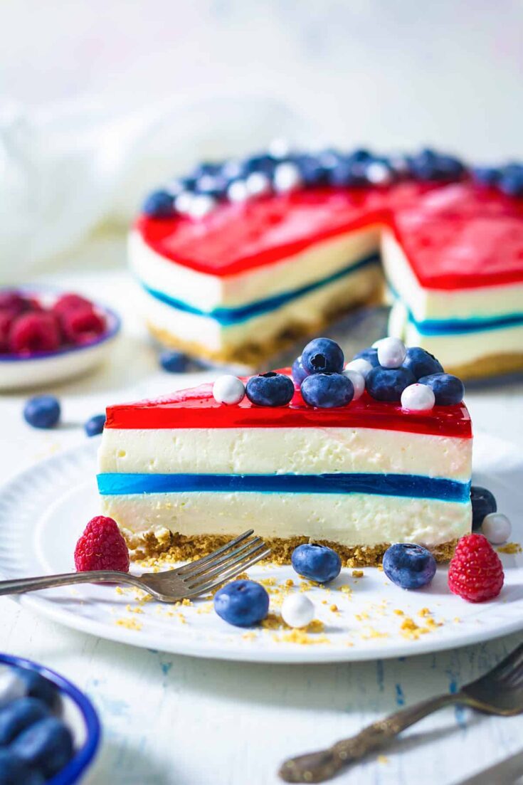 Image for No-Bake Red White & Blue Jello Cheesecake