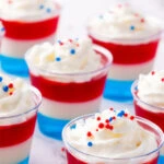 If you’re looking to wow your guests with 4th of July drinks these Patriotic Jello Shots are exactly what your party needs. Layered with vibrant red, white, and blue, these mini treats are the ultimate 4th of July Jello Shots. Whether you’re hosting a backyard BBQ or heading to a fireworks show, these 4th of July cocktails double as dessert and drink in one cute little shot glass. Fourth Of July Cocktails, Summer Jello Shot Recipes, Patriotic Food, Patriotic Jello Shots, 4Th Of July Drinks Alcoholic, 4Th Of July Jello Desserts, Fun Jello Shots, 4Th Of July Party Ideas, Fourth Of July Jello Shots