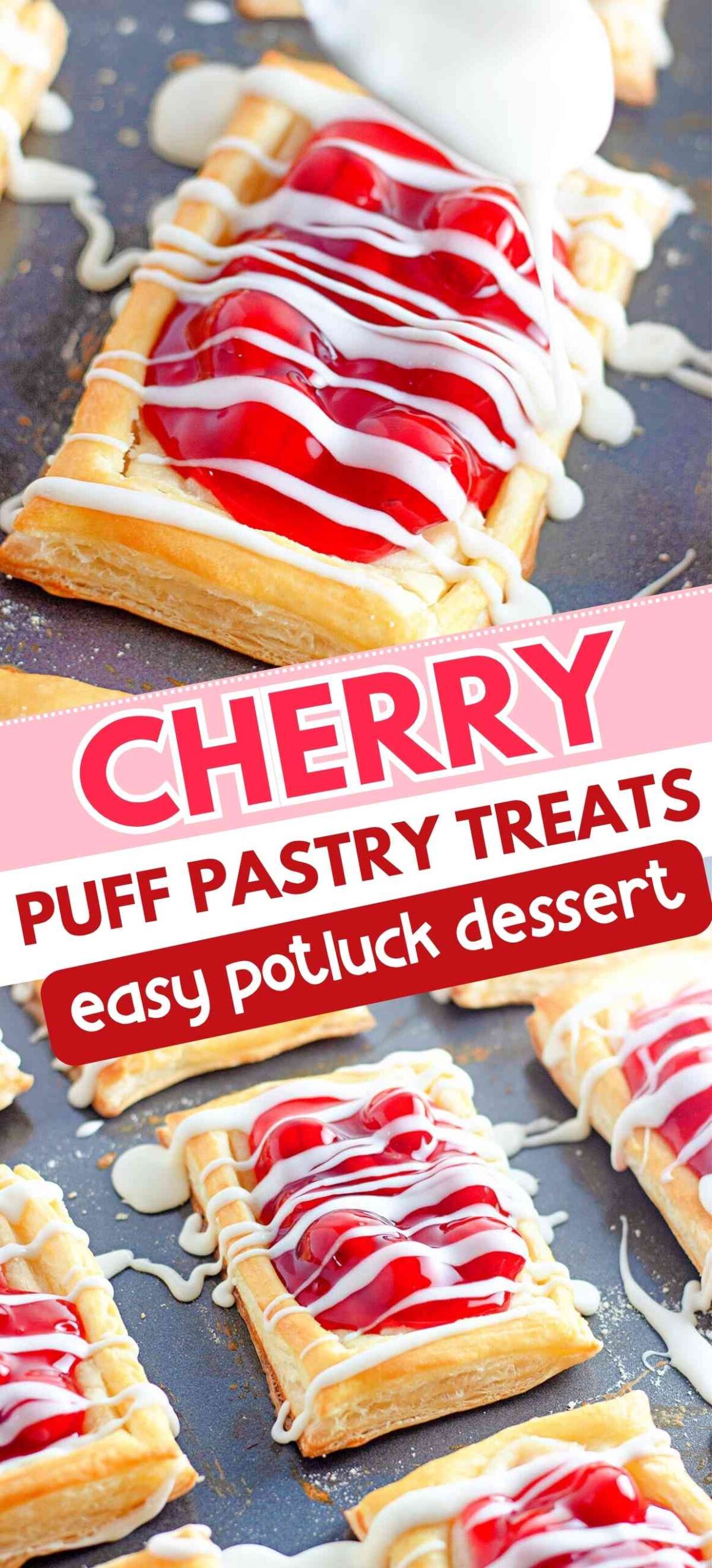 Cherry Puff Pastry Treats for Potluck Desserts