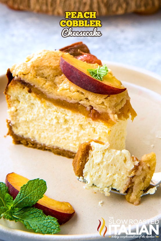 Image for Peach Cobbler Cheesecake Recipe (Summer Dessert Fusion)