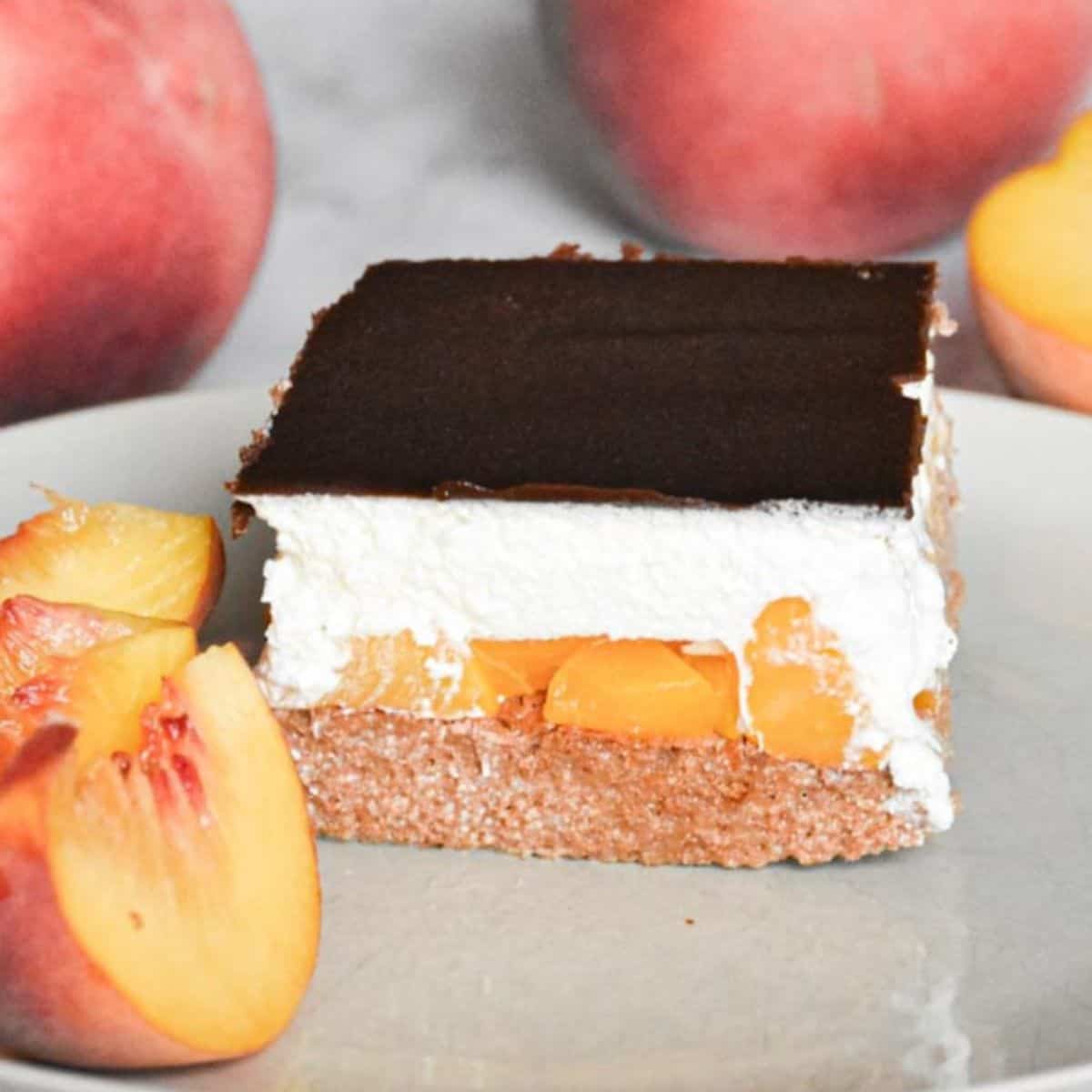 Image for Slovenian Layered Chocolate Cake with Peaches (Spikov Vrh)