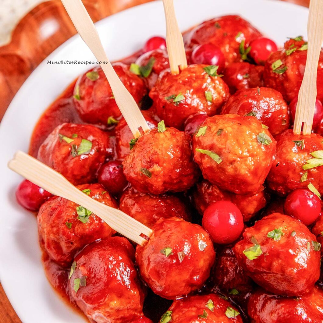 Crockpot Cranberry Meatballs
