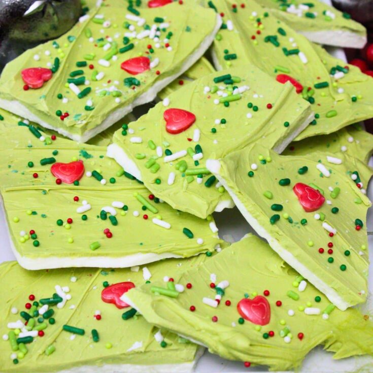 Image for Grinch Bark: Easy No Bake Christmas Candy!